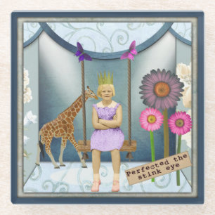 Funky Vintag Kid Altered Art Collage Glasuntersetzer
