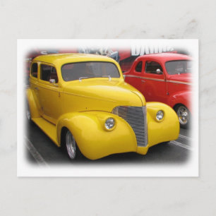 Funky Vintage Car Postcard! Postkarte