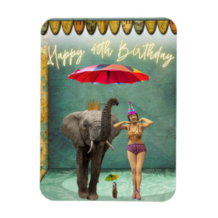 Funky Vintage Party Girl 40. Geburtstag Magnet