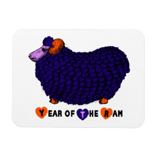 Funky Violet Ram Chinois Année Zodiac P Magnet