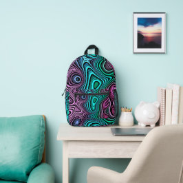 Funky Waves Print Bedruckter Rucksack