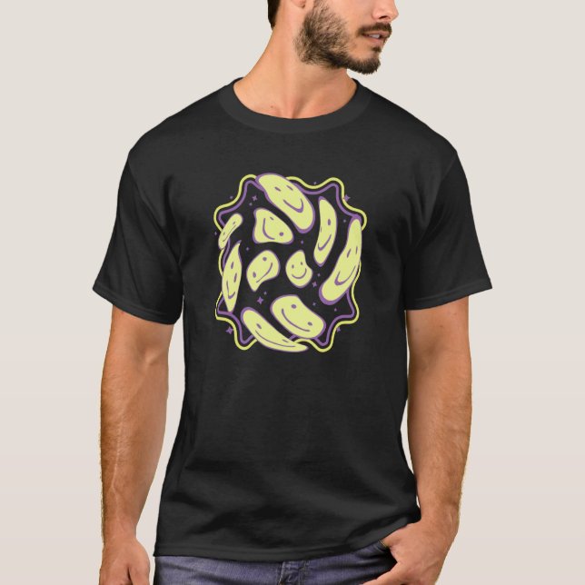 Funky Wavey Smiles Smile Face 90s Kid Cool Retro V T-Shirt (Vorderseite)