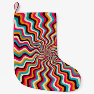 Funky wavy, vielfarbig, sonnenburst background art kleiner weihnachtsstrumpf