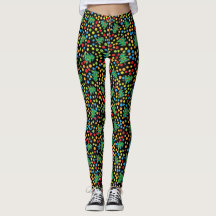 Funky Weihnachtsbaum-und Polka-Punkt-Leggings