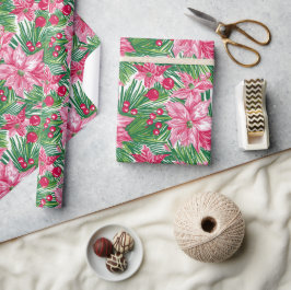 Funky Weihnachtslaub-Muster  Geschenkpapier