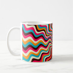 Funky wellige mehrfarbige Sonnenstrahlen-Hintergru Kaffeetasse