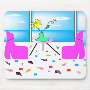Funky Whimsical Colorful Miami, Grafik Mousepad