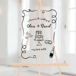 Funky Whimsical Hand Letted Illustriert Sign Acrylschild