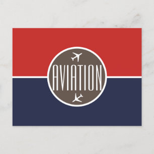 Funky White Flugzeug Pilot Aviation Postcard Ankündigungspostkarte