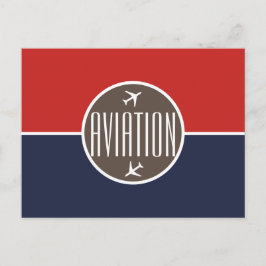 Funky White Flugzeug Pilot Aviation Postcard Ankündigungspostkarte