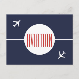 Funky White Flugzeug Pilot Aviation Postcard Ankündigungspostkarte