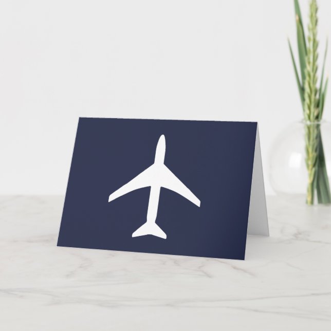 Funky White Flugzeug Pilot Flying Greeting Card Karte (Vorderseite)
