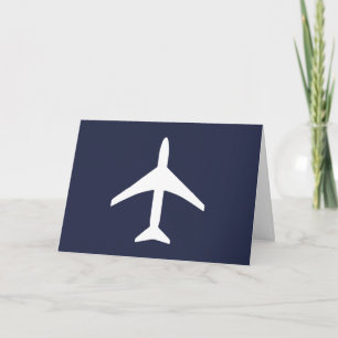 Funky White Flugzeug Pilot Flying Greeting Card Karte