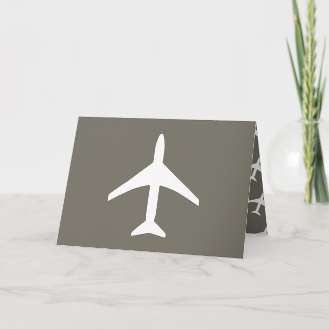 Funky White Flugzeug Pilot Flying Greeting Card Karte (Vorderseite)