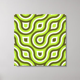 Funky Wild Circle Retro Muster Lime Green Leinwanddruck