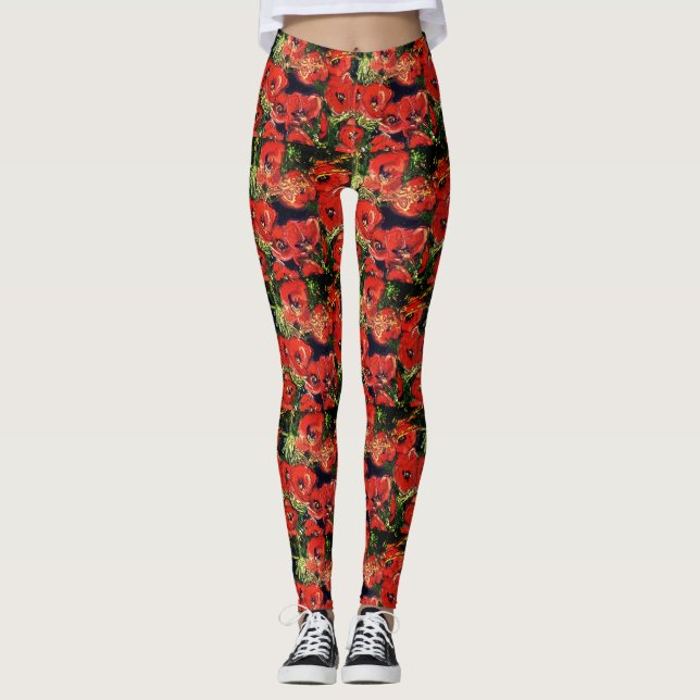 Funky wilde Mohnblumen-Leggings Leggings (Vorderseite)