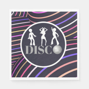 Funky Wirbels-Disco-Themasiebziger jahre Party Serviette