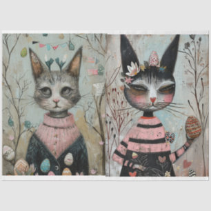 Funky Wired Cats Decoupage Seidenpapier