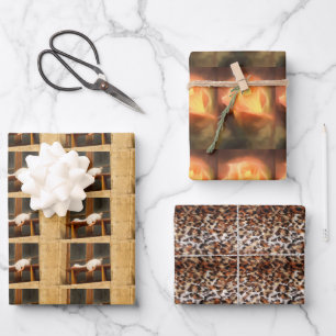 Funky Wrapping Paper Flat Sheet Set 3 Geschenkpapier Set
