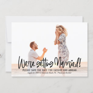 Funky Writy Editable Color Save the Date Card Dankeskarte