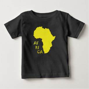 Funky Yellow Africa Map Baby T-shirt