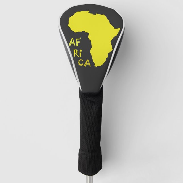 Funky Yellow Africa Map Continent Golf Headcover (Vorderseite)