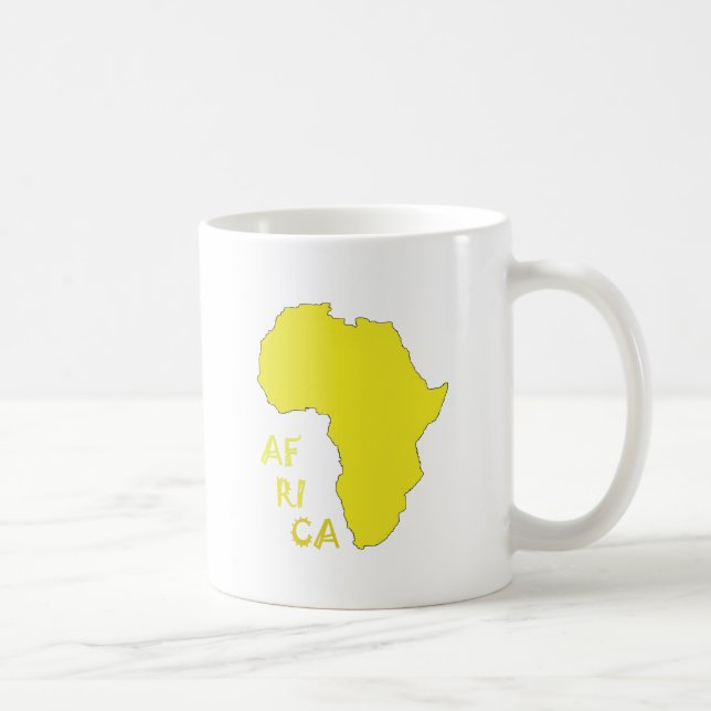 Funky Yellow Africa Map Kaffeetasse (Rechts)