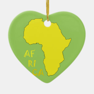 Funky Yellow Africa Map Keramikornament
