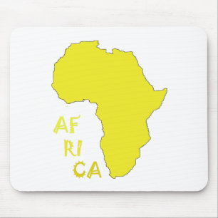 Funky Yellow Africa Map Mousepad