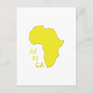 Funky Yellow Africa Map Postkarte