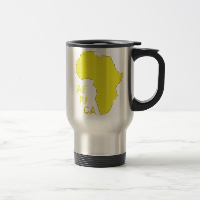 Funky Yellow Africa Map Reisebecher (Rechts)