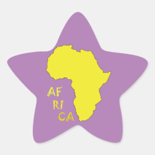 Funky Yellow Africa Map Stern-Aufkleber