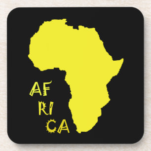 Funky Yellow Africa Map Untersetzer