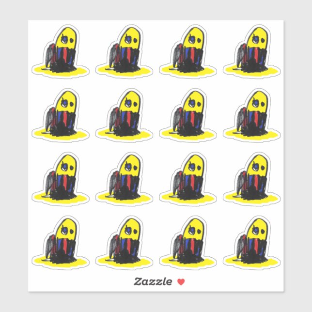 Funky Yellow Man - Custom Cut Vinyl Stickers Aufkleber (Blatt)