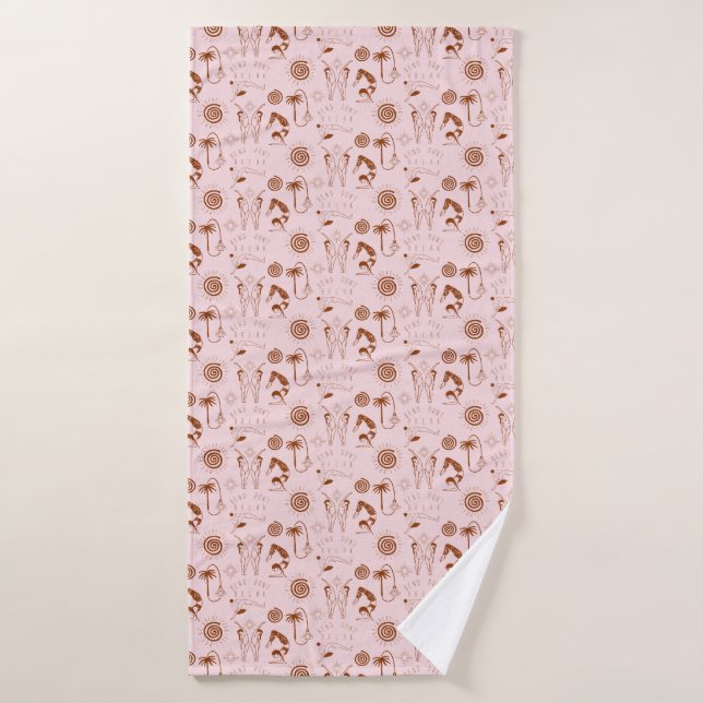 Funky Yoga Pattern Badehandtuch (Badehandtuch)