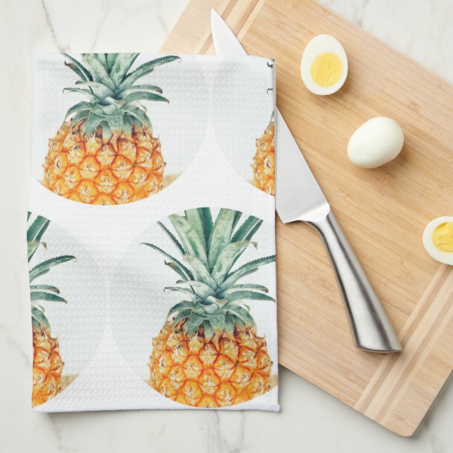 Funky Yummy Pineapples Geschirrtuch (Viertel Falte)