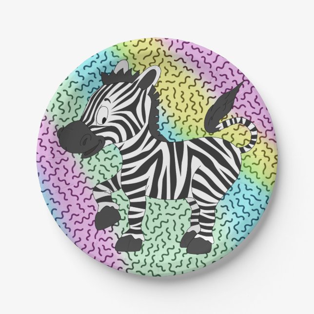Funky Zebra Pappteller (Vorderseite)