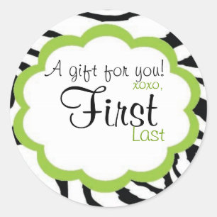 Funky Zebra Persaonalized Geschenksticker Runder Aufkleber