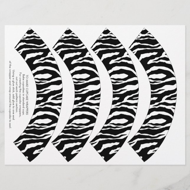 Funky Zebra Print Cupcake Wrappers (Vorderseite)