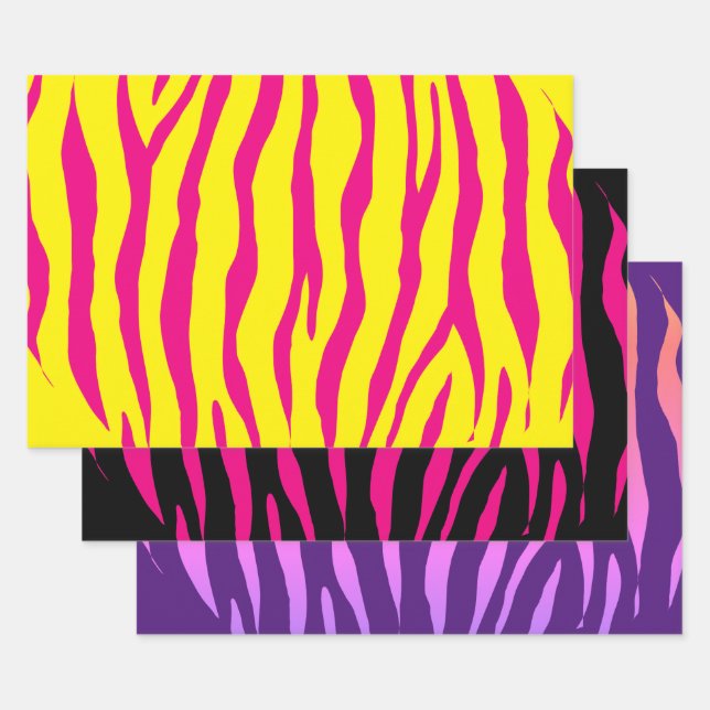 Funky zebra stripe Christmas Wrapping Paper Sheets Geschenkpapier Set (Set)