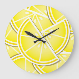 Funky Zitronenkeile! Große Wanduhr