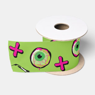 Funky Zombie XOXO! Ghoulishly Fun Hugs & Kisses Satinband