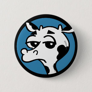 FUNNIERENDER CARTOON-COW-ROUND-BUTTON BUTTON