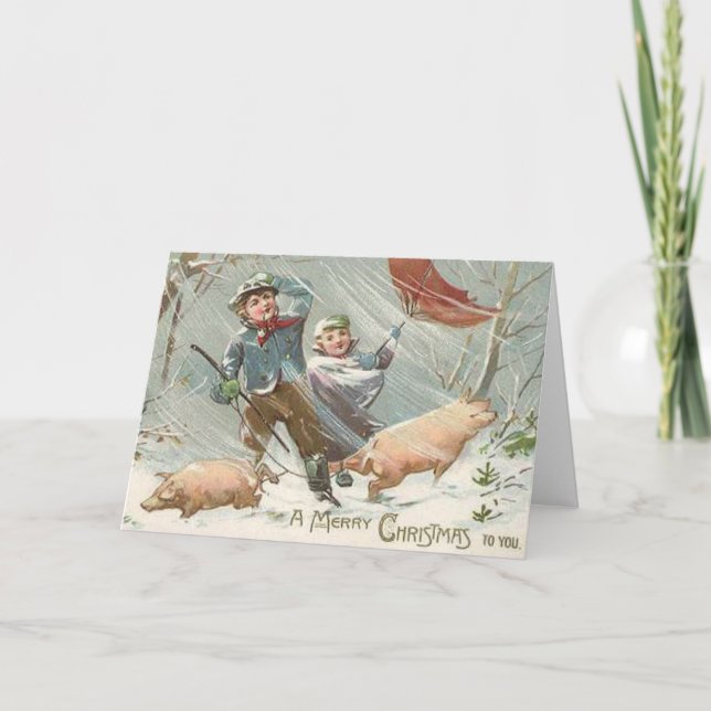 FUNNIERTE TIERE FEIERTAGSKARTE (Vorderseite)