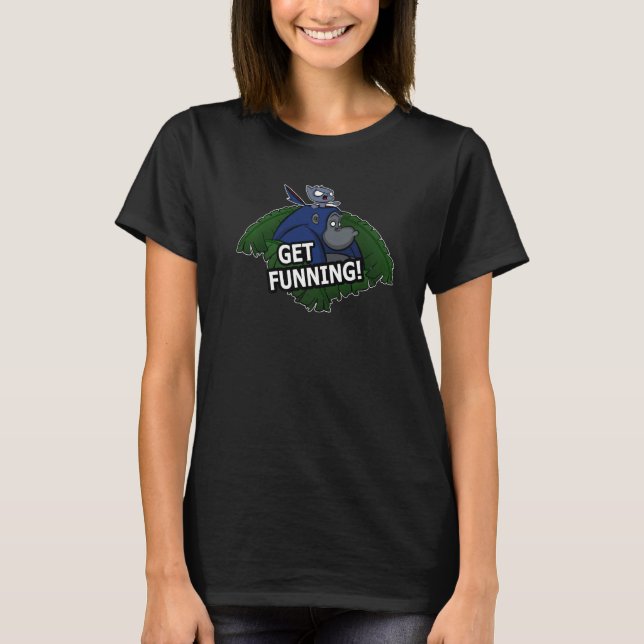Funning! Gorilla und Katze T-Shirt (Vorderseite)