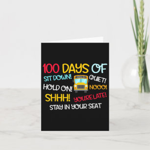 Funny 100 Days Schulbusfahrer 100 Tag Scho Karte