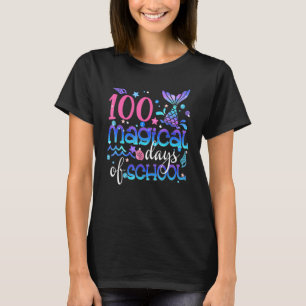 Funny 100 magische Tage der Schule Meerjungfrau Ki T-Shirt
