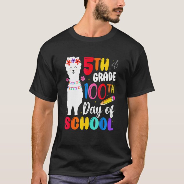 Funny 100th Day Of School No Prob Llama Happy 100t T-Shirt (Vorderseite)