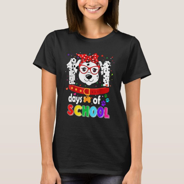 Funny 101 Days Schule Hund Lover Schüler Lehrer T-Shirt (Vorderseite)