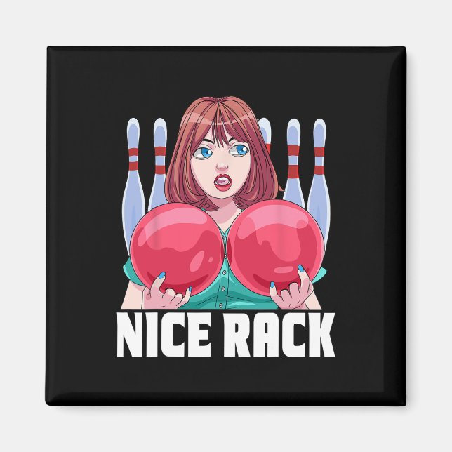 Funny 10-Button Bowler Nice Rack Bowling Magnet (Vorne)
